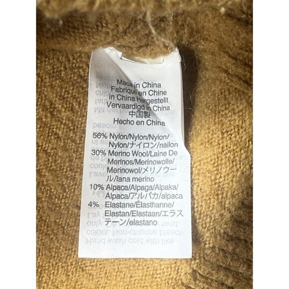 J Crew Women's Sz M Turtleneck Merino Wool Alpaca Blend Sweater Mustard Yellow - Picture 4 of 8